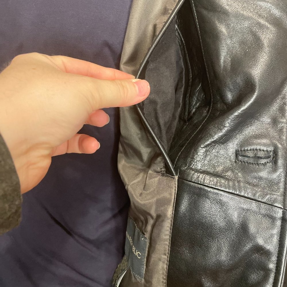 Banana Republic Black Leather Blazer - M - Picture 11 of 14
